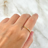 Churumbela Ring Circles 2gr / Size 6 1/2 / Colored Zircons Yellow Gold