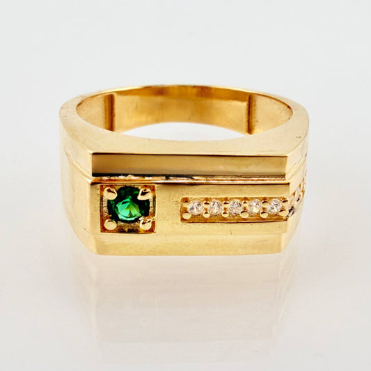 Anillo Incrustado Carril 6.4gr / T10 1/4 / Oro Amarillo 18K