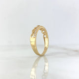 Churumbela Ring Classic Link 2.15gr / Size 7 1/4 / White Zircons Yellow Gold