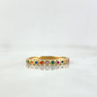 Churumbela Ring Circles 2gr / Size 6 1/2 / Colored Zircons Yellow Gold