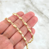 Cadena Rustica Ovalo 13.4gr / 60cm / 4.6mm Diamantada Oro Amarillo 18K ©