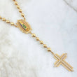 Rosario Virgen Guadalupe 35.5gr / 60cm / 6mm-7mm  Bolas Diamantadas Circones Blancos Verde Fucsia Azules Oro Amarillo 18K