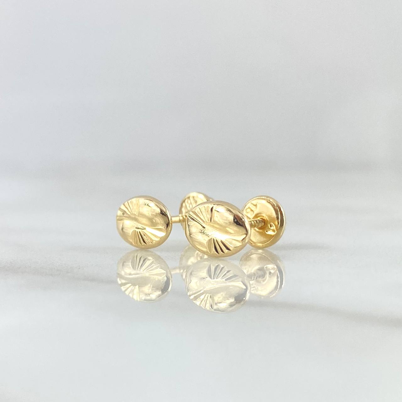 Topos Grano De Café 0.75gr / 8mm Diamantado Oro Amarillo 18K *
