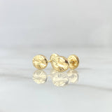 Topos Grano De Café 0.75gr / 8mm Diamantado Oro Amarillo 18K *