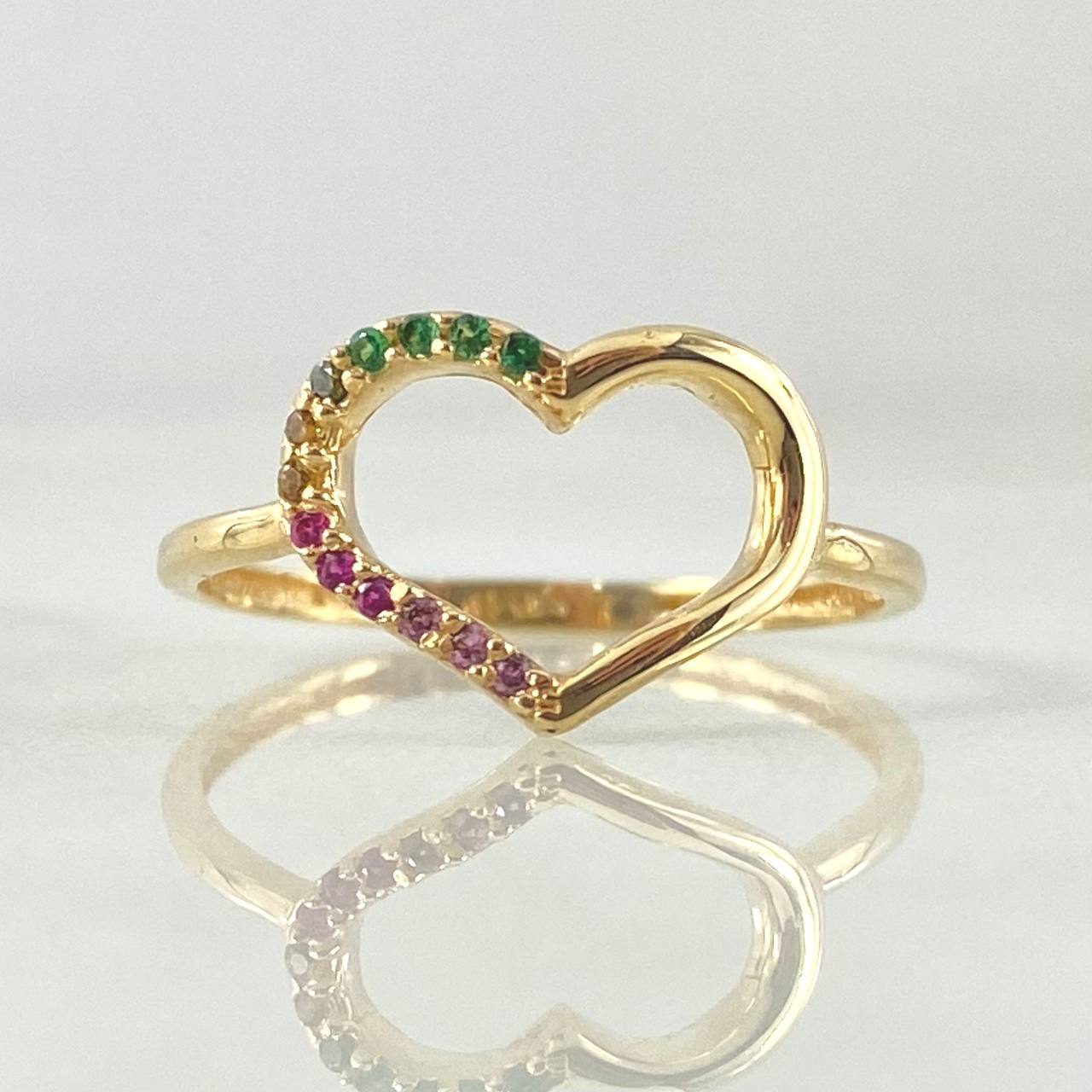 Heart Silhouette Ring 1.35gr / Size 6 1/4 / 18K Gold