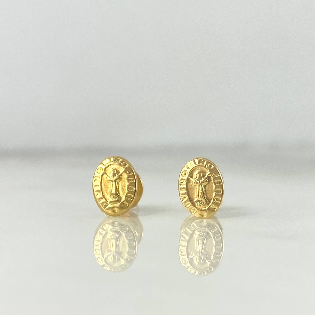 Stud Earrings Divine Child 0.65gr / 0.8cm-Yellow Gold