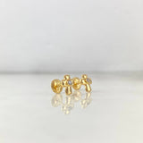 Stud Earrings Cross 0.85gr / White Zircon Yellow Gold