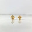 Stud Earrings Cross 0.85gr / White Zircon Yellow Gold