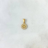 Pendant Striped Eagle 0.55gr / 1.4cm / White Zircons Yellow Gold