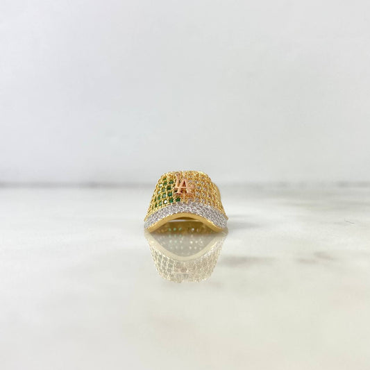 Pendant Cap LA 8.8gr / 3.8cm / White Green Zircons Two Yellows White Gold ©