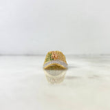 Pendant Cap LA 8.8gr / 3.8cm / White Green Zircons Two Yellows White Gold ©