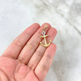 Pendant 2.7gr / 3.4cm / White Zircons Two Yellow White Gold ©