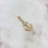 Pendant 2.7gr / 3.4cm / White Zircons Two Yellow White Gold ©