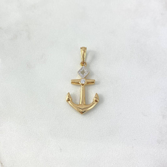 Pendant 2.7gr / 3.4cm / White Zircons Two Yellow White Gold ©