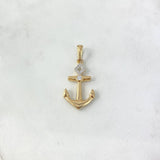 Pendant 2.7gr / 3.4cm / White Zircons Two Yellow White Gold ©