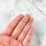 Pendant Circle CH 1.4gr / 1.8cm / White Zircons Yellow Gold ©