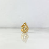 Pendant Circle CH 1.4gr / 1.8cm / White Zircons Yellow Gold ©