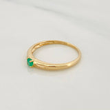 Solitaire Ring Emerald 0.11pts 1.4g / T7 Yellow Gold 18K