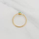 Solitaire Ring Emerald 0.9pts 1g / T7 1/2 Yellow Gold 18K