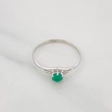 Emerald Solitaire Ring 0.21pts 1.2g / T7 18K White Gold