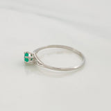 Emerald Solitaire Ring 0.21pts 1.2g / T7 18K White Gold