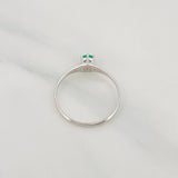 Emerald Solitaire Ring 0.21pts 1.2g / T7 18K White Gold