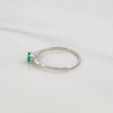 Anillo Solitario Esmeralda 0.21pts 1.25g / T6 1/2 Oro Blanco 18K