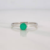Anillo Solitario Esmeralda 0.29pts 1.15g / T6 3/4 Oro Blanco 18K