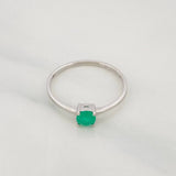 Anillo Solitario Esmeralda 0.29pts 1.15g / T6 3/4 Oro Blanco 18K
