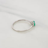 Anillo Solitario Esmeralda 0.29pts 1.15g / T6 3/4 Oro Blanco 18K