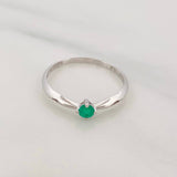 Emerald Solitaire Ring 0.22pts 1.35g / T7 18K White Gold
