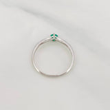 Emerald Solitaire Ring 0.22pts 1.35g / T7 18K White Gold