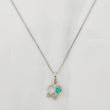 Set Cadena Veneciana + Dije Corazon Infinito Esmeralda 0.5pts / 1.4g / 18 in Oro Blanco 18K