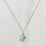 Set Cadena Veneciana + Dije Corazon Infinito Esmeralda 0.5pts / 1.4g / 18 in Oro Blanco 18K