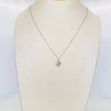 Set Cadena Veneciana + Dije Corazon Infinito Esmeralda 0.5pts / 1.4g / 18 in Oro Blanco 18K