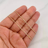 Flat Mariner Chain 2.3g / 24 in / 1.4mm Two-Tone Yellow White Gold 18K