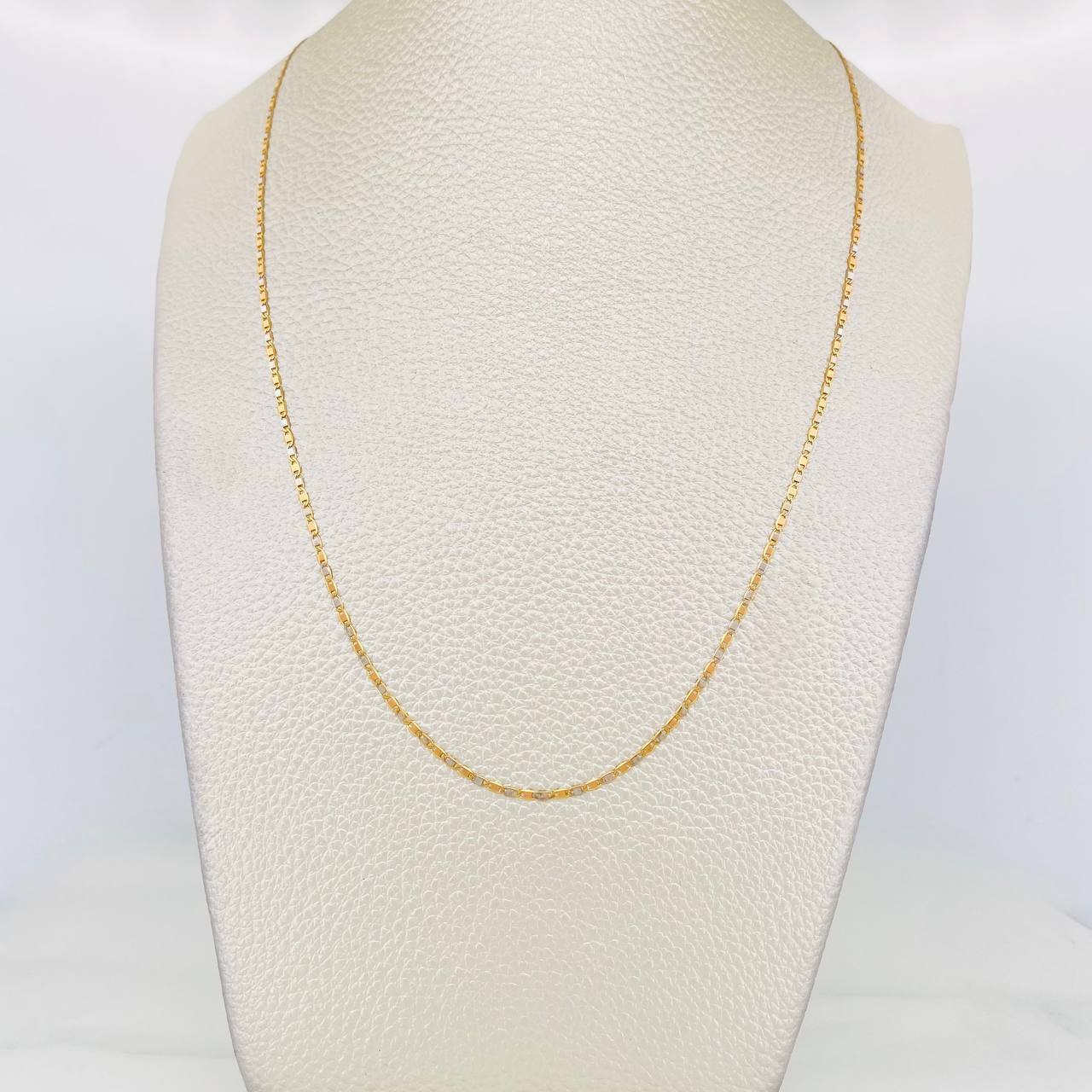 Flat Mariner Chain 2.3g / 24 in / 1.4mm Two-Tone Yellow White Gold 18K