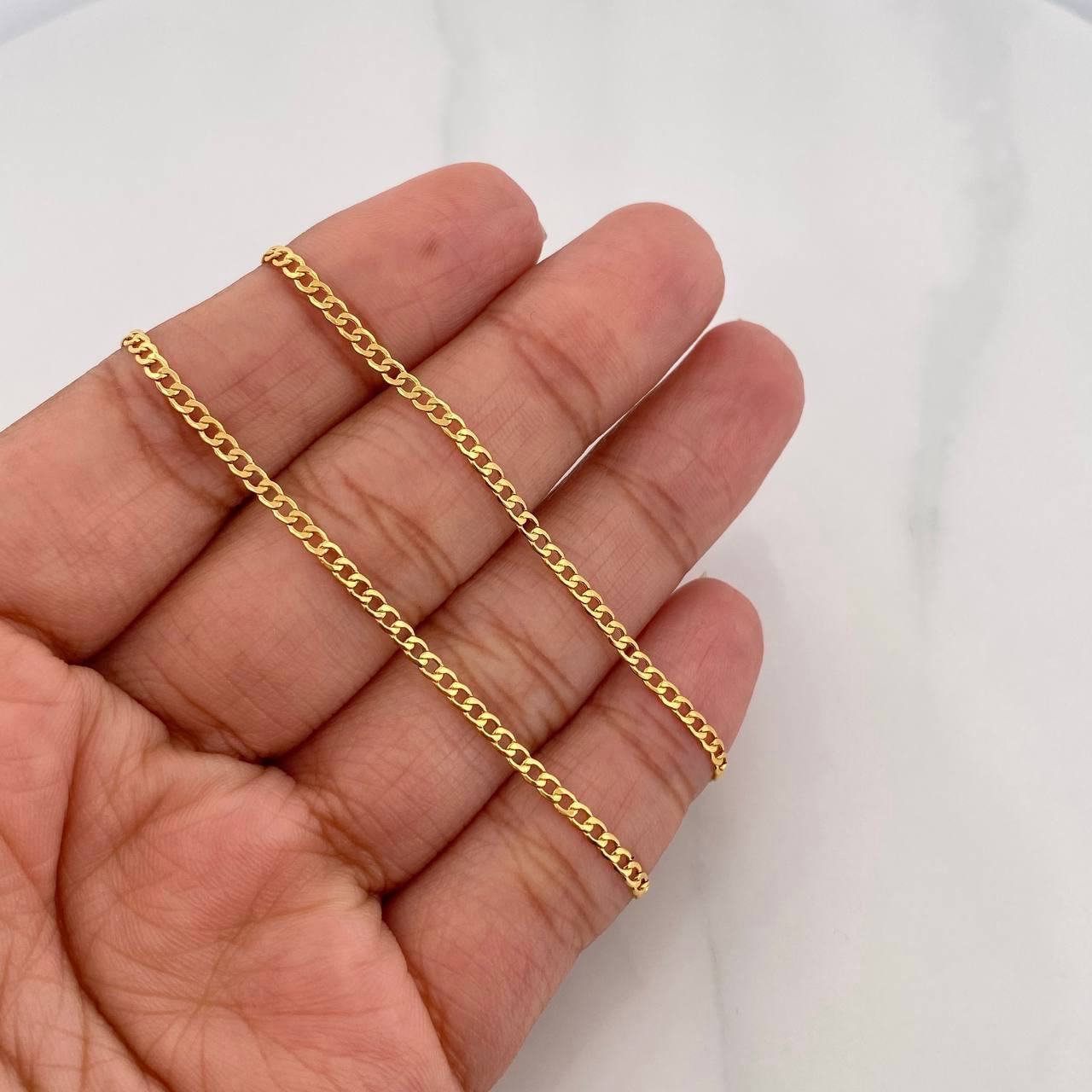 Cadena Cubana 2.15g / 20 in / 2mm Oro Amarillo 18K