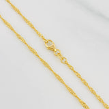 Cadena Singapur 1.6g / 20 in / 1.6mm Oro Amarillo 18K