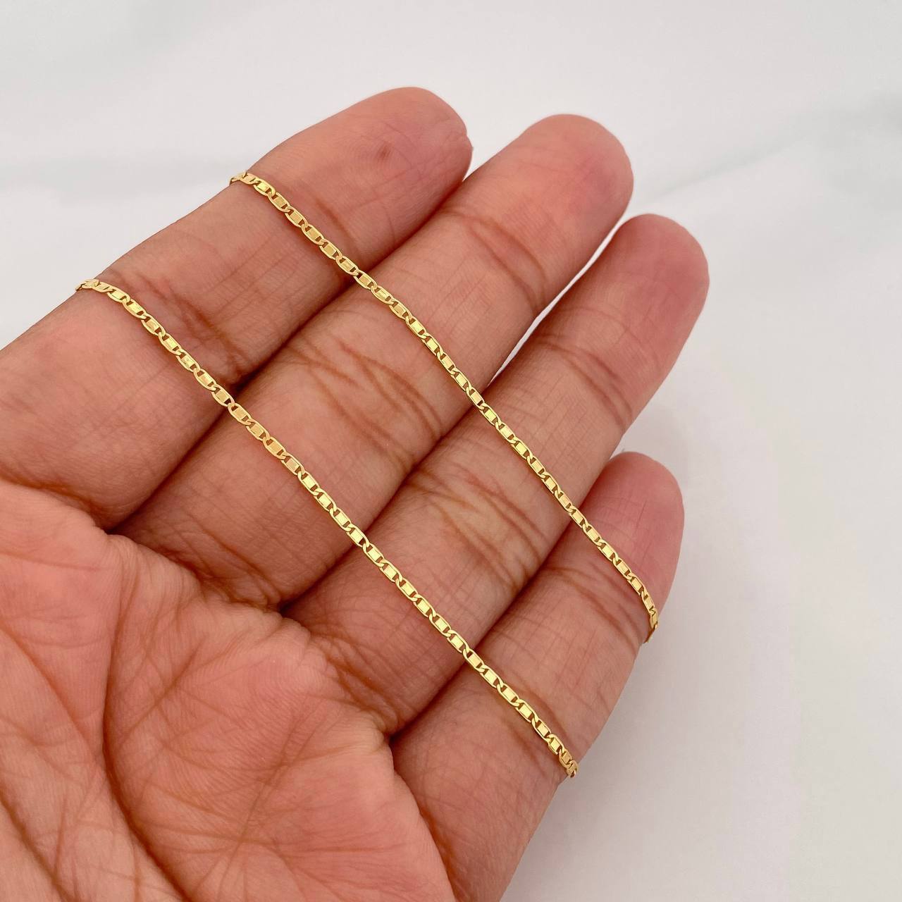 Cadena Escalera Plana 1.15g / 24 in / 1.3mm Oro Amarillo 18K