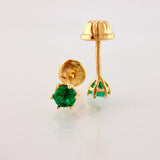 Topos Seis Garras Esmeraldas 22pts 0.6gr / 3mm Oro Amarillo 18K