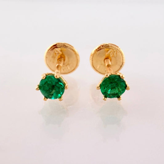 Topos Seis Garras Esmeraldas 22pts 0.6gr / 3mm Oro Amarillo 18K