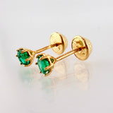 Topos Seis Garras Esmeraldas 22pts 0.6gr / 3.3mm Oro Amarillo 18K