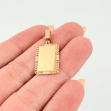 Dije Placa Bordeada 2gr / 1 in / Oro Amarillo 18K