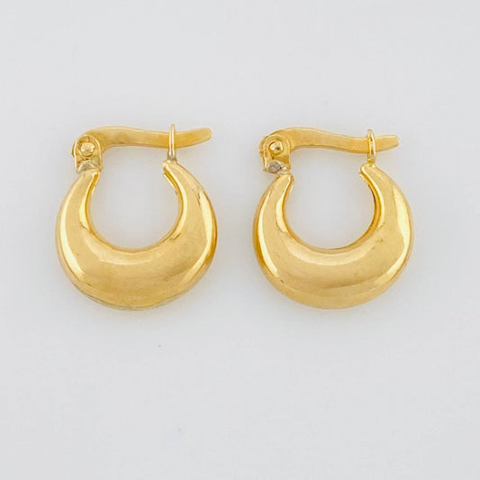 Candongas Media Luna 1.2g / 1/2 in Oro Amarillo 18K