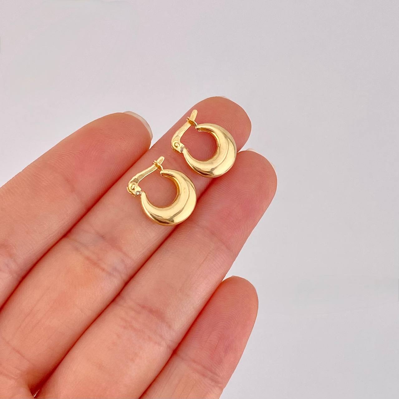 Candongas Media Luna 1.15g / 1/2 in Oro Amarillo 18K