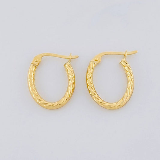 Candongas Mary Ovalada 1.2g / 3/4 in Oro Amarillo 18K