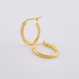 Candongas Mary Ovalada 1.2g / 3/4 in Oro Amarillo 18K