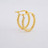 Candongas Mary Ovalada 1.2g / 3/4 in Oro Amarillo 18K