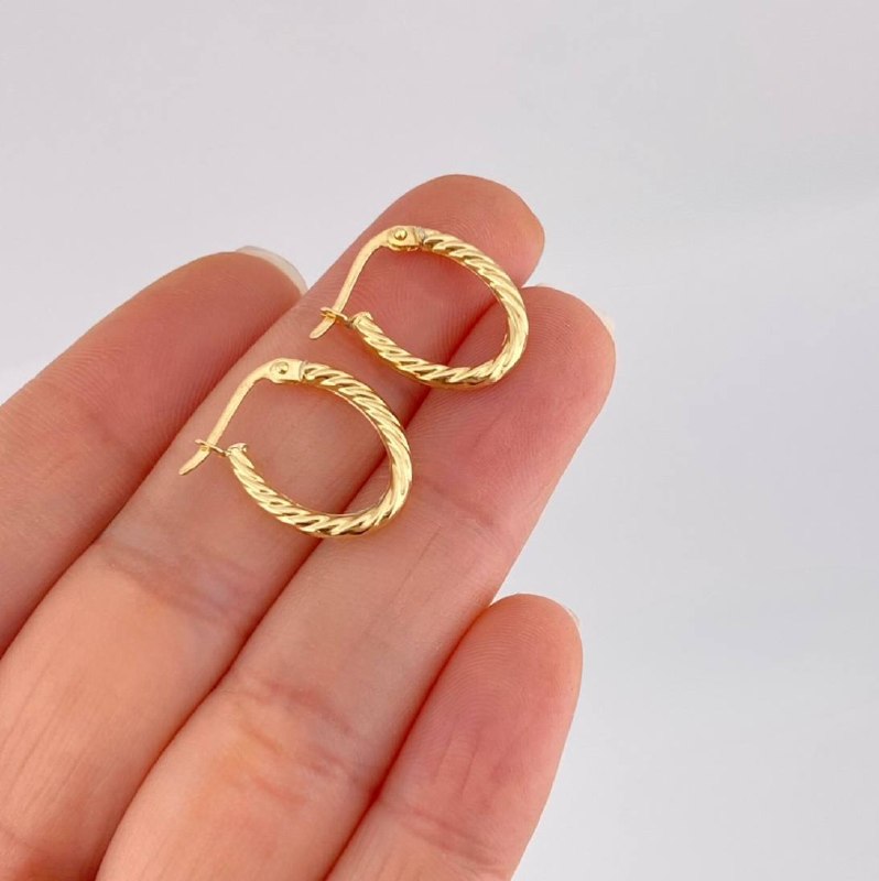 Candongas Mary Ovalada 1.2g / 3/4 in Oro Amarillo 18K